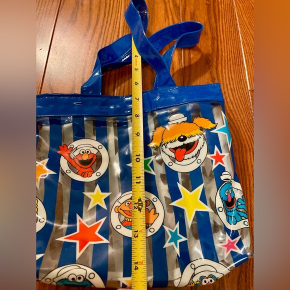 Vintage Sesame Street Plastic Tote Bag with Hook and Loop Closure - Picture 6 of 7